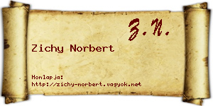 Zichy Norbert névjegykártya